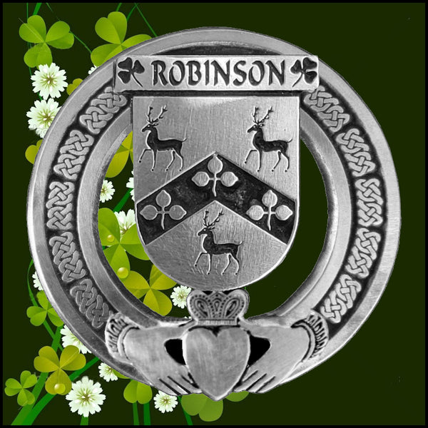 Robinson Irish Claddagh Badge 8 oz. Flask Emerald, Ebony or Stainless