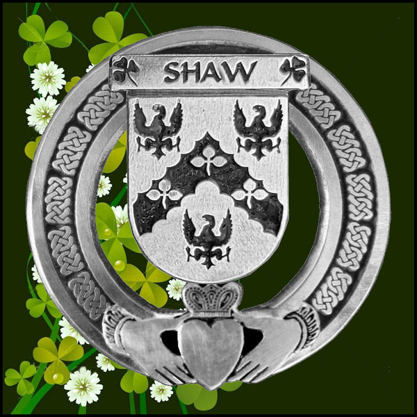 Shaw Irish Claddagh Badge 8 oz. Flask Emerald, Ebony or Stainless