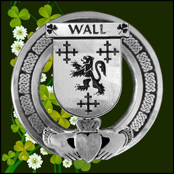Wall Irish Claddagh Badge 8 oz. Flask Emerald, Ebony or Stainless