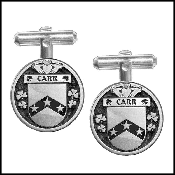 Carr Irish Coat of Arms Disk Cufflinks