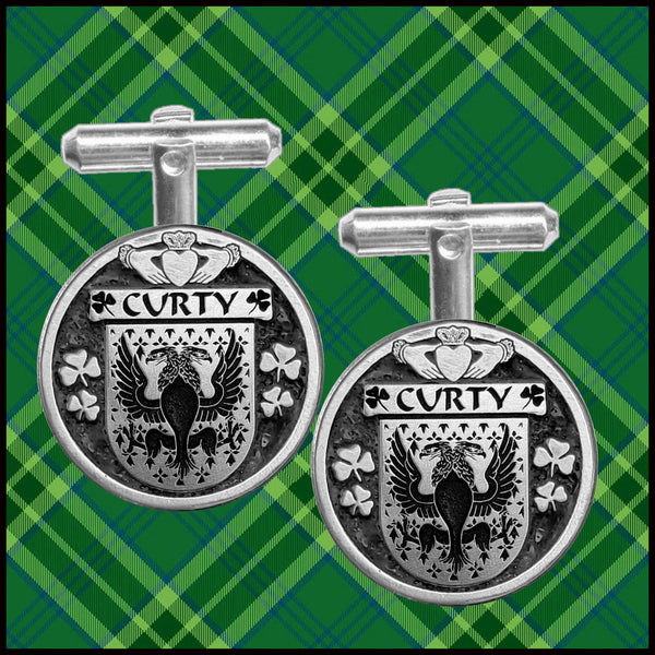 Curty Irish Coat of Arms Disk Cufflinks