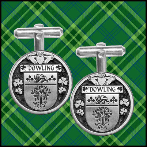 Dowling Irish Coat of Arms Disk Cufflinks