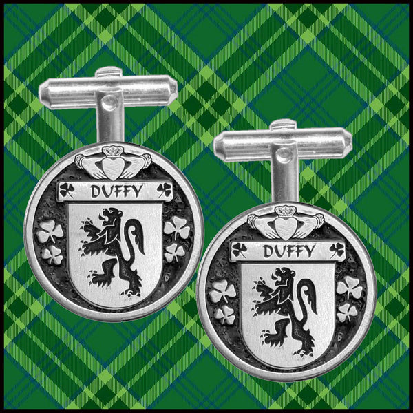 Duffy Irish Coat of Arms Disk Cufflinks