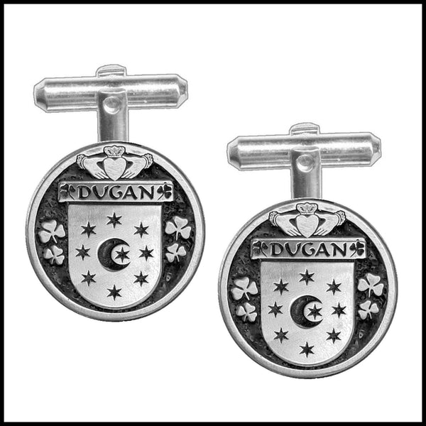 Dugan Irish Coat of Arms Disk Cufflinks