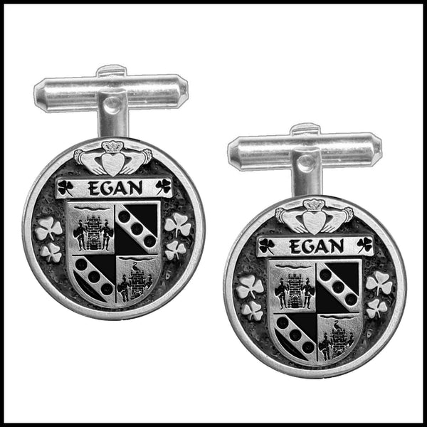 Egan Irish Coat of Arms Disk Cufflinks