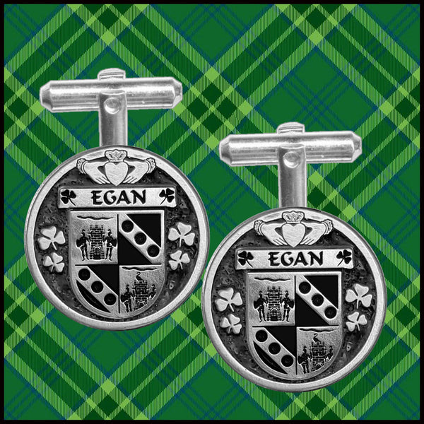 Egan Irish Coat of Arms Disk Cufflinks