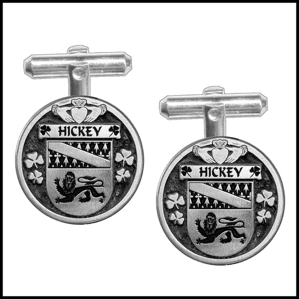 Hickey Irish Coat of Arms Disk Cufflinks