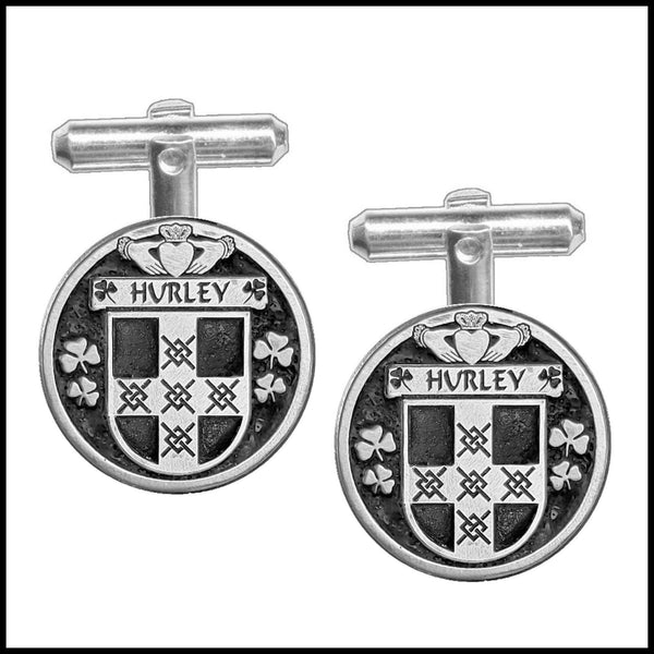 Hurley Irish Coat of Arms Disk Cufflinks