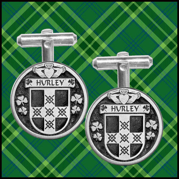 Hurley Irish Coat of Arms Disk Cufflinks