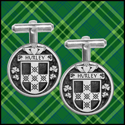 Hurley Irish Coat of Arms Disk Cufflinks