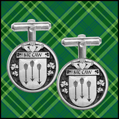 McCaw Irish Coat of Arms Disk Cufflinks