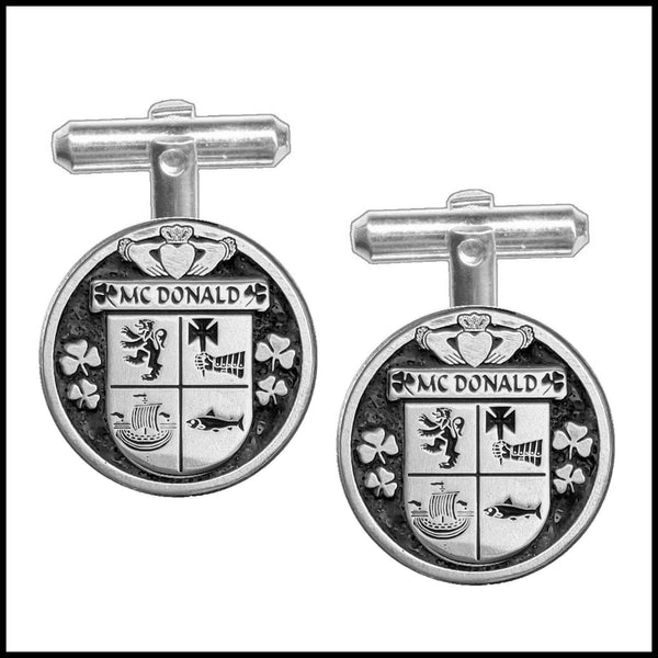 McDonald Irish Coat of Arms Disk Cufflinks