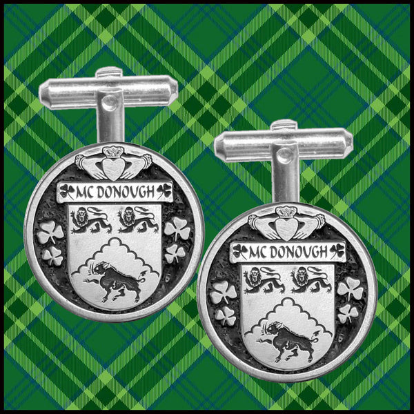 McDonough Irish Coat of Arms Disk Cufflinks