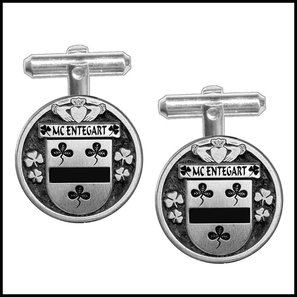 McEntegart Irish Coat of Arms Disk Cufflinks