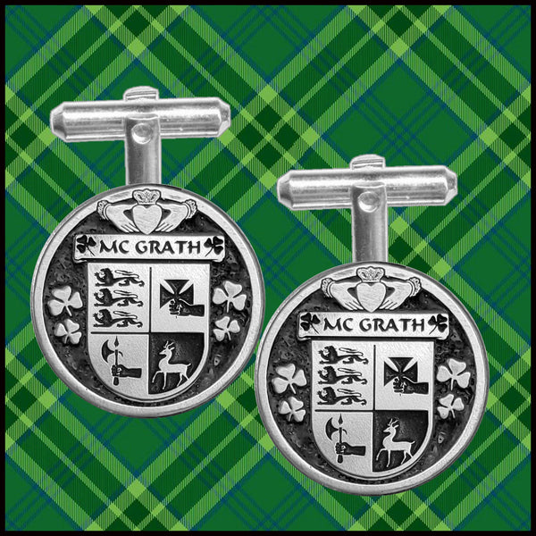 McGrath Irish Coat of Arms Disk Cufflinks