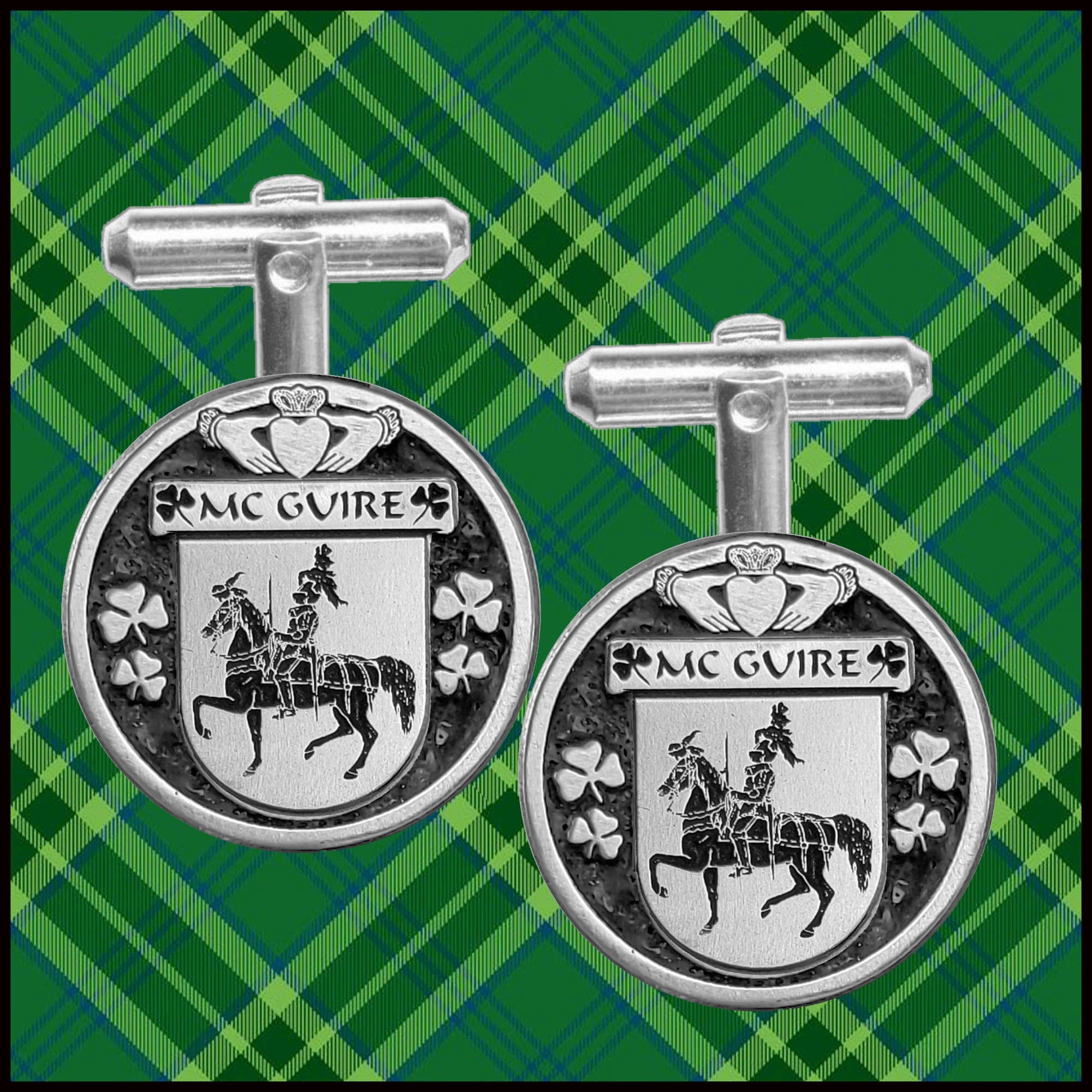 McGuire Irish Coat of Arms Disk Cufflinks