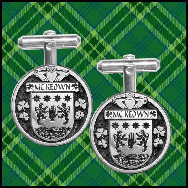 McKeown Irish Coat of Arms Disk Cufflinks