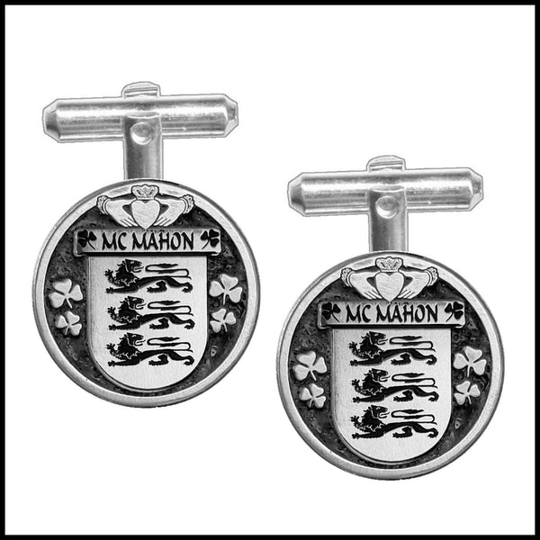 McMahon Irish Coat of Arms Disk Cufflinks