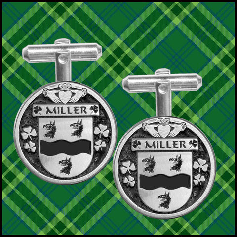 Miller (Claire) Irish Coat of Arms Disk Cufflinks