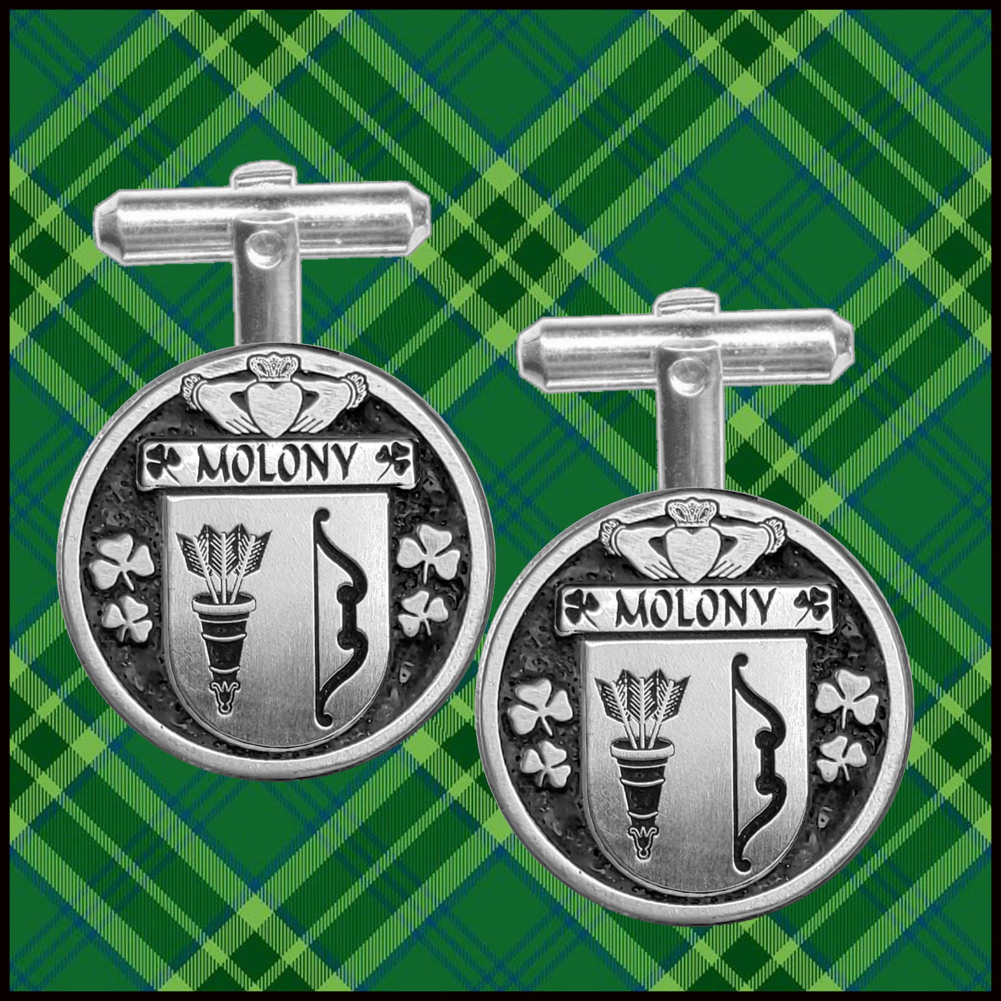 Molony Irish Coat of Arms Disk Cufflinks