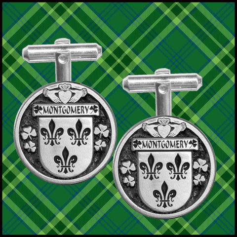 Montgomery Irish Coat of Arms Disk Cufflinks
