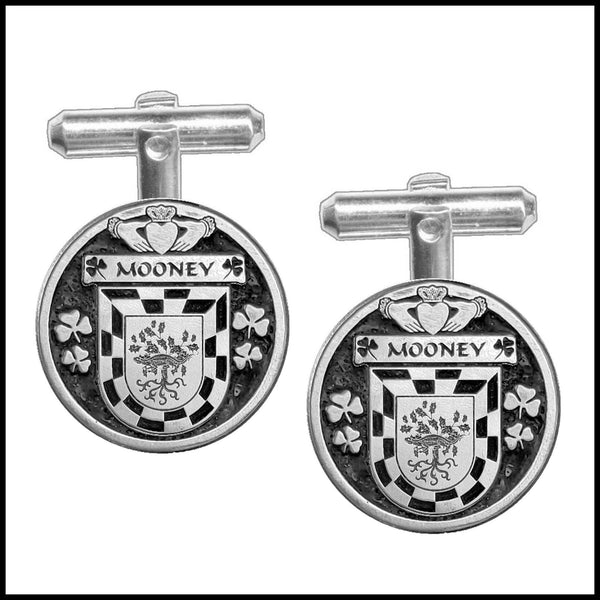 Mooney Irish Coat of Arms Disk Cufflinks