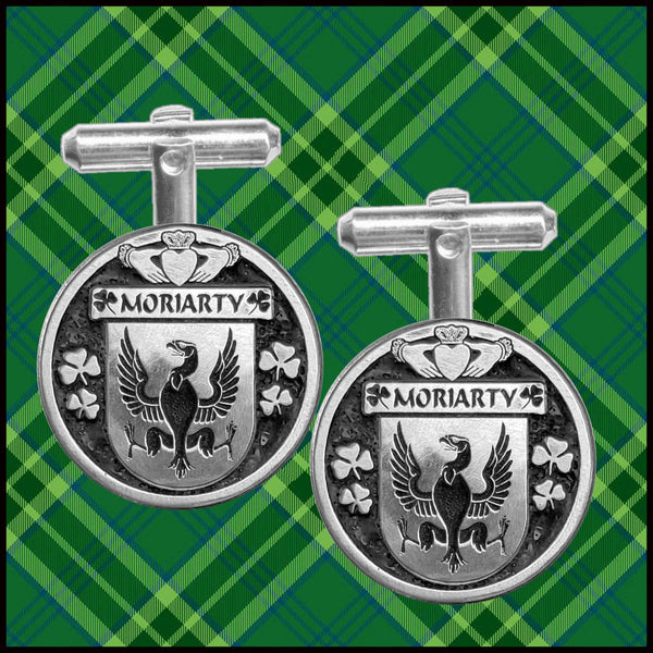 Moriarty Irish Coat of Arms Disk Cufflinks