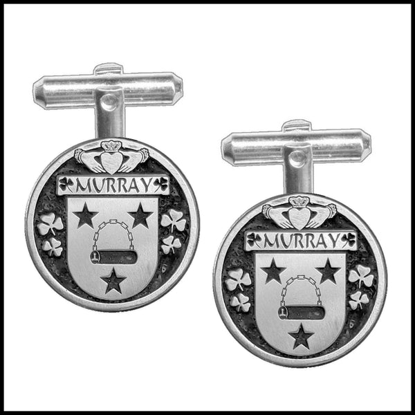 Murray 2 Irish Coat of Arms Disk Cufflinks