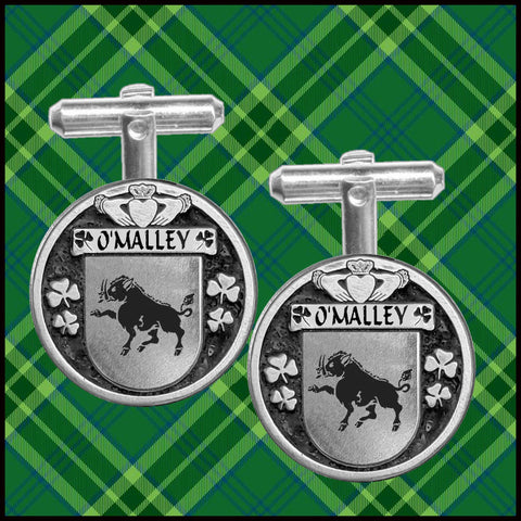 O'Malley Irish Coat of Arms Disk Cufflinks