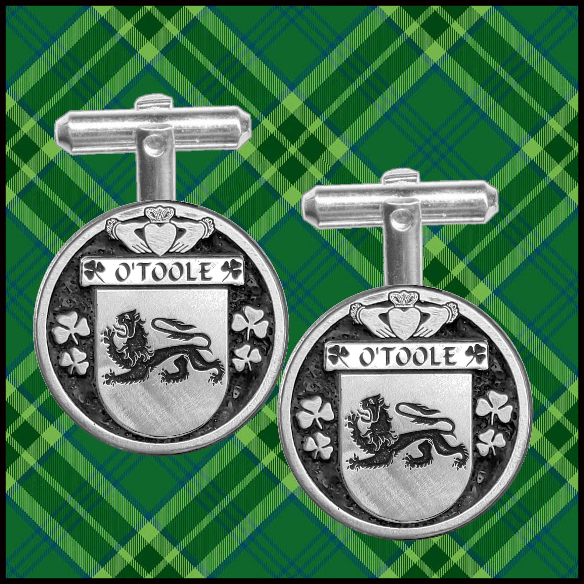 O'Toole Irish Coat of Arms Disk Cufflinks