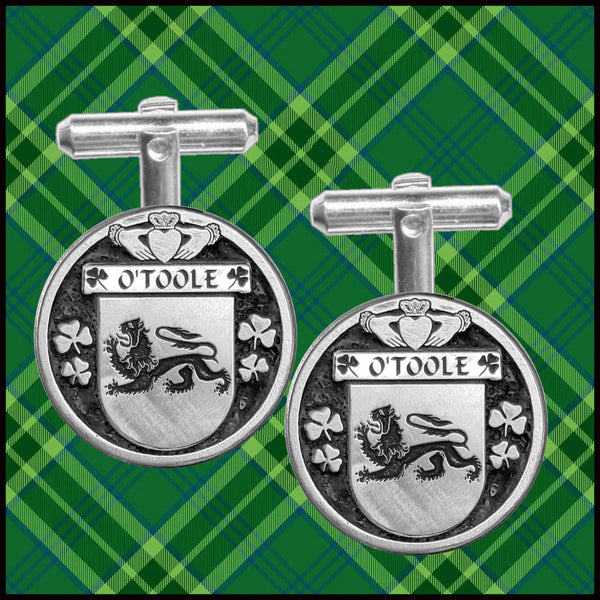 O'Toole Irish Coat of Arms Disk Cufflinks
