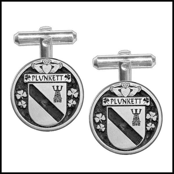 Plunkett Irish Coat of Arms Disk Cufflinks