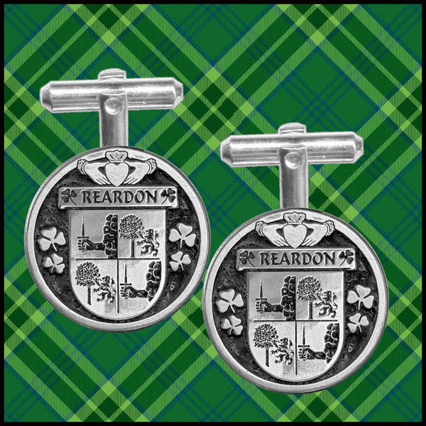 Reardon Irish Coat of Arms Disk Cufflinks