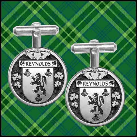 Reynolds Irish Coat of Arms Disk Cufflinks