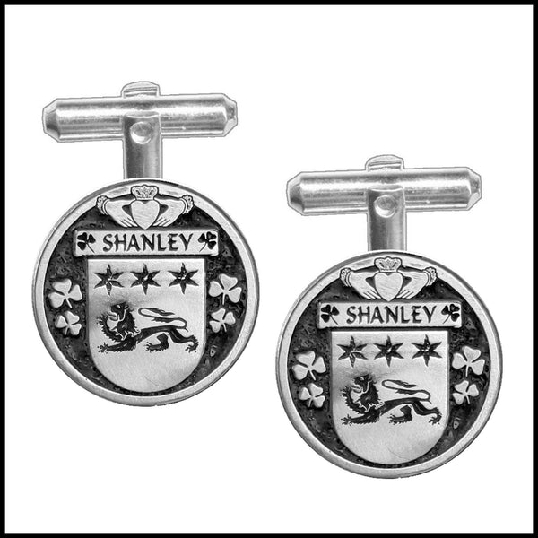 Shanley Irish Coat of Arms Disk Cufflinks