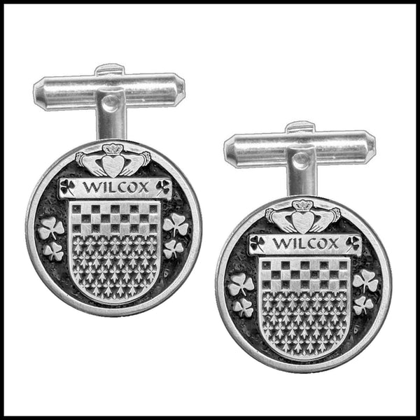 Wilcox Irish Coat of Arms Disk Cufflinks