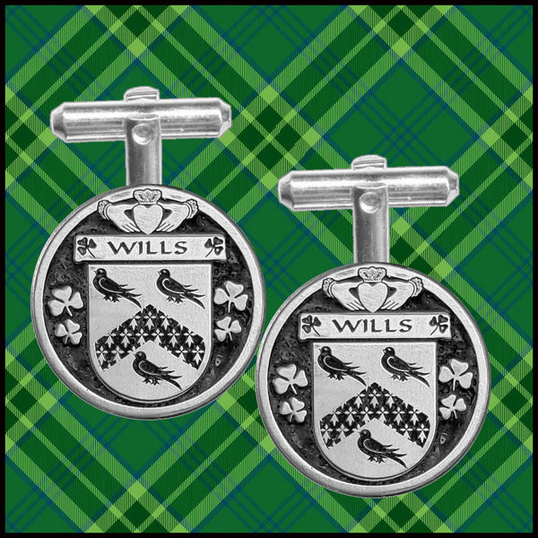 Wills Irish Coat of Arms Disk Cufflinks