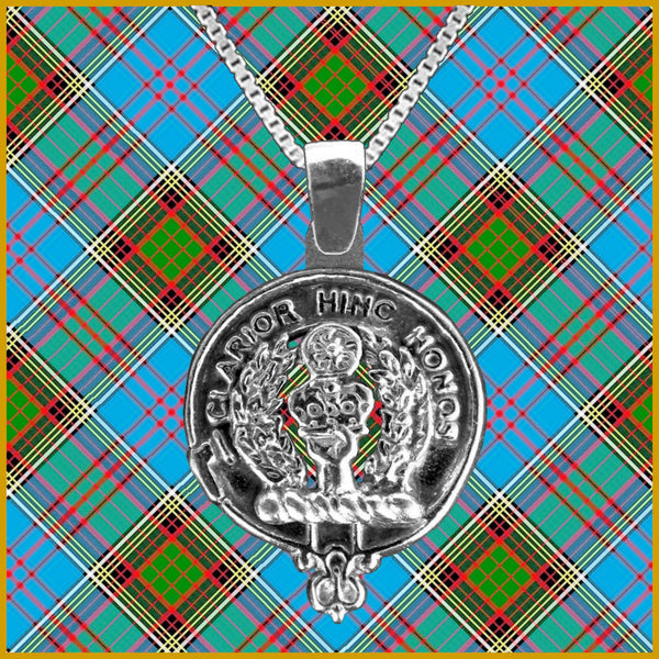 Buchanan Large 1" Scottish Clan Crest Pendant - Sterling Silver