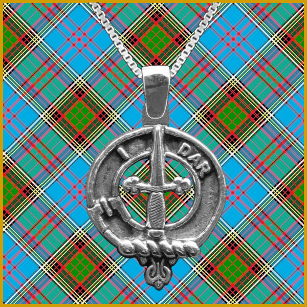 Dalziel Large 1" Scottish Clan Crest Pendant - Sterling Silver