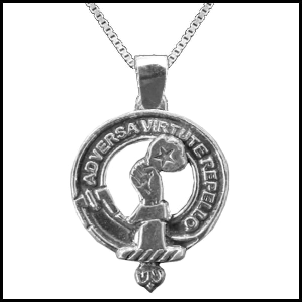 Denniston Large 1" Scottish Clan Crest Pendant - Sterling Silver