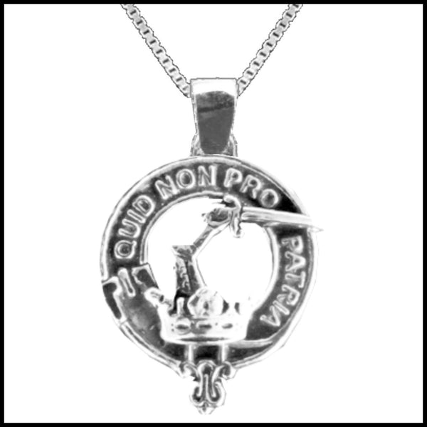 Dewar Large 1" Scottish Clan Crest Pendant - Sterling Silver