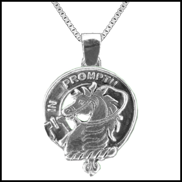 Dunbar Large 1" Scottish Clan Crest Pendant - Sterling Silver