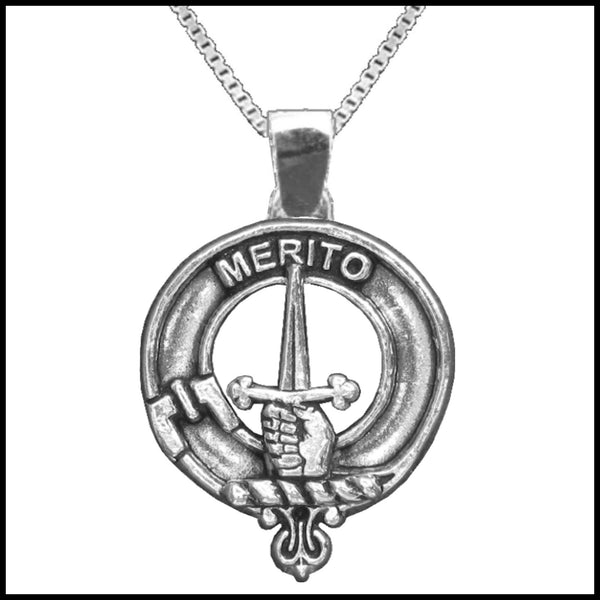Dunlop Large 1" Scottish Clan Crest Pendant - Sterling Silver