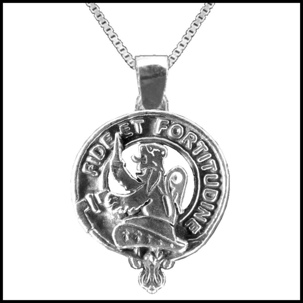 Farquharson Large 1" Scottish Clan Crest Pendant - Sterling Silver