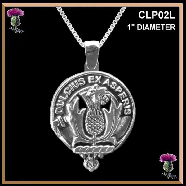 Ferguson Large 1" Scottish Clan Crest Pendant - Sterling Silver