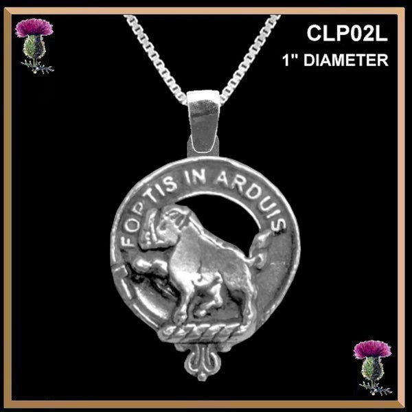 Finlay Large 1" Scottish Clan Crest Pendant - Sterling Silver