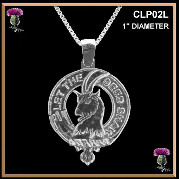 Fleming Large 1" Scottish Clan Crest Pendant - Sterling Silver