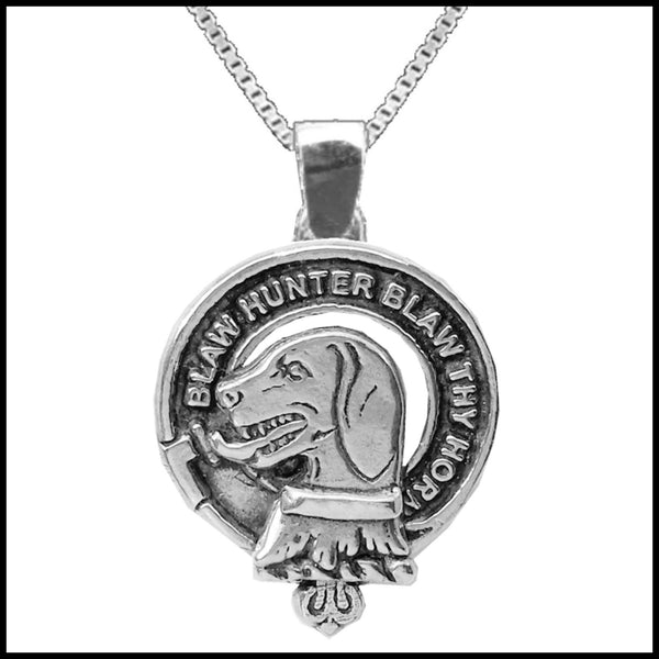 Forrester Large 1" Scottish Clan Crest Pendant - Sterling Silver