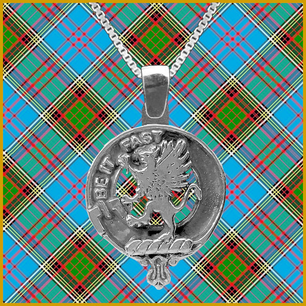 Fotheringham Large 1" Scottish Clan Crest Pendant - Sterling Silver
