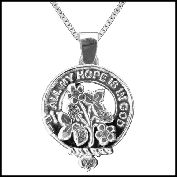 Fraser Saltoun Large 1" Scottish Clan Crest Pendant - Sterling Silver